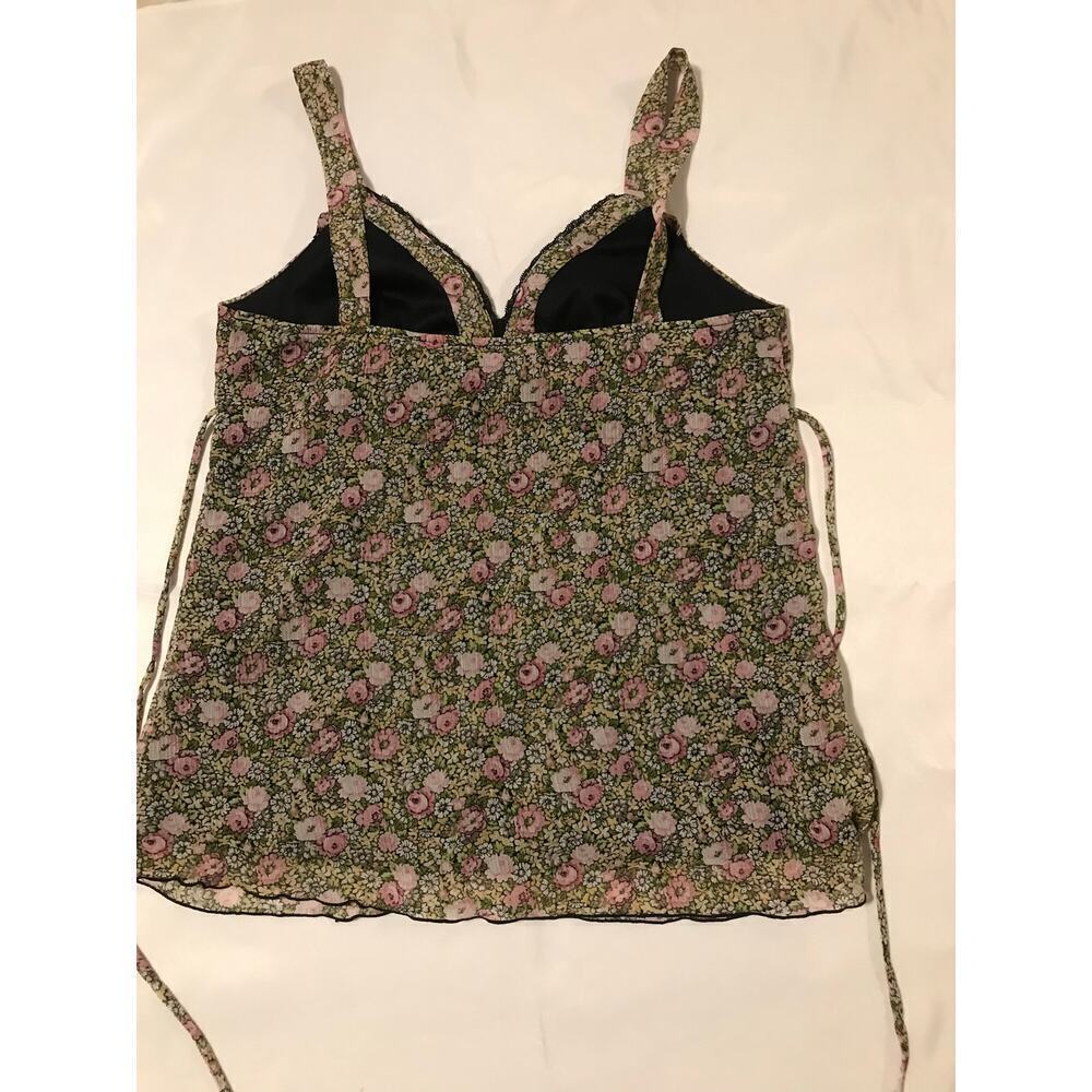 BCX Y2K ditsy floral lace ruffle trim babydoll top Sz Lg Fairy grunge whimsigoth - Picture 9 of 13